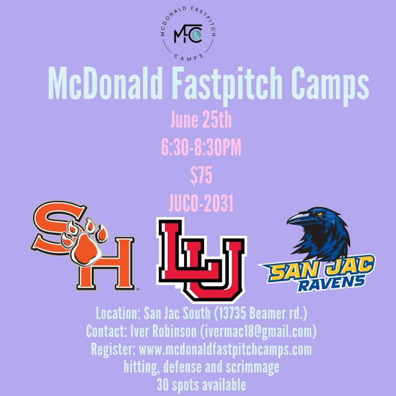 McDonald Fastpitch Camp Flyer