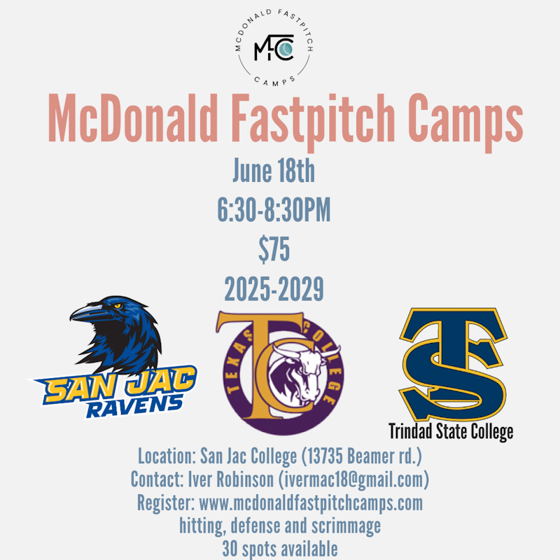 McDonald Fastpitch Camp Flyer
