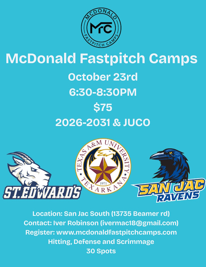 McDonald Fastpitch Camp Flyer
