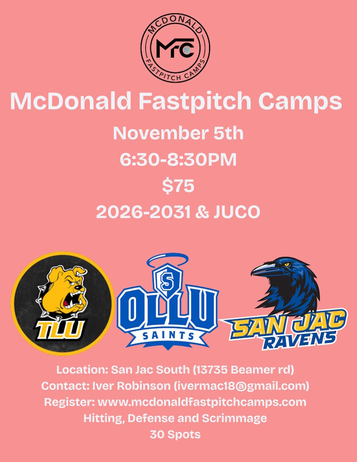 McDonald Fastpitch Camp Flyer