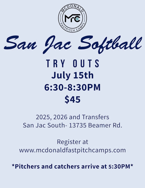 San Jac Softball Flyer