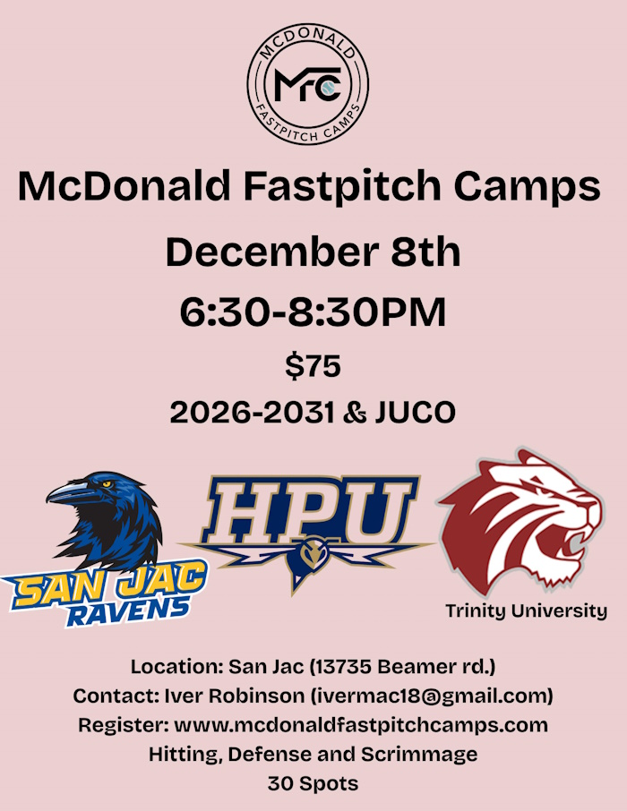 McDonald Fastpitch Camp Flyer